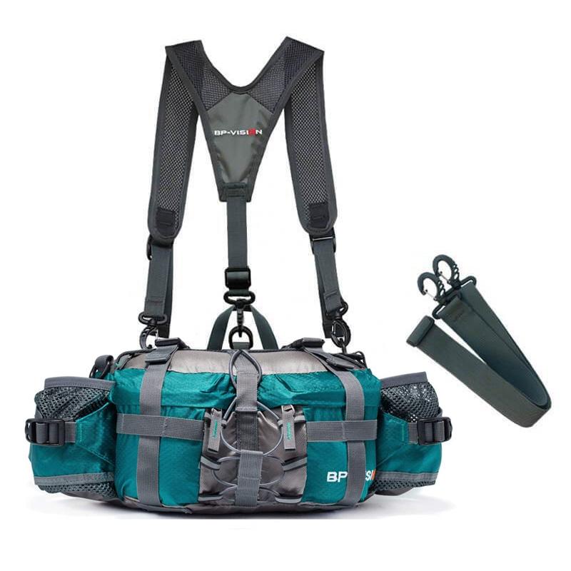 Belt Bag Waterproof, Hiking Waist Bag with Water Bottle Holder, Adjustable Bum Bag for Running and Travel