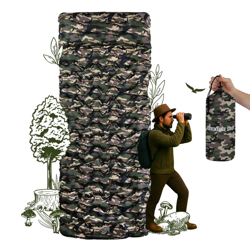 Adventure Ready | Ultralight Sleeping Mat with Integrated Pump | Compact Design for Effortless Setup