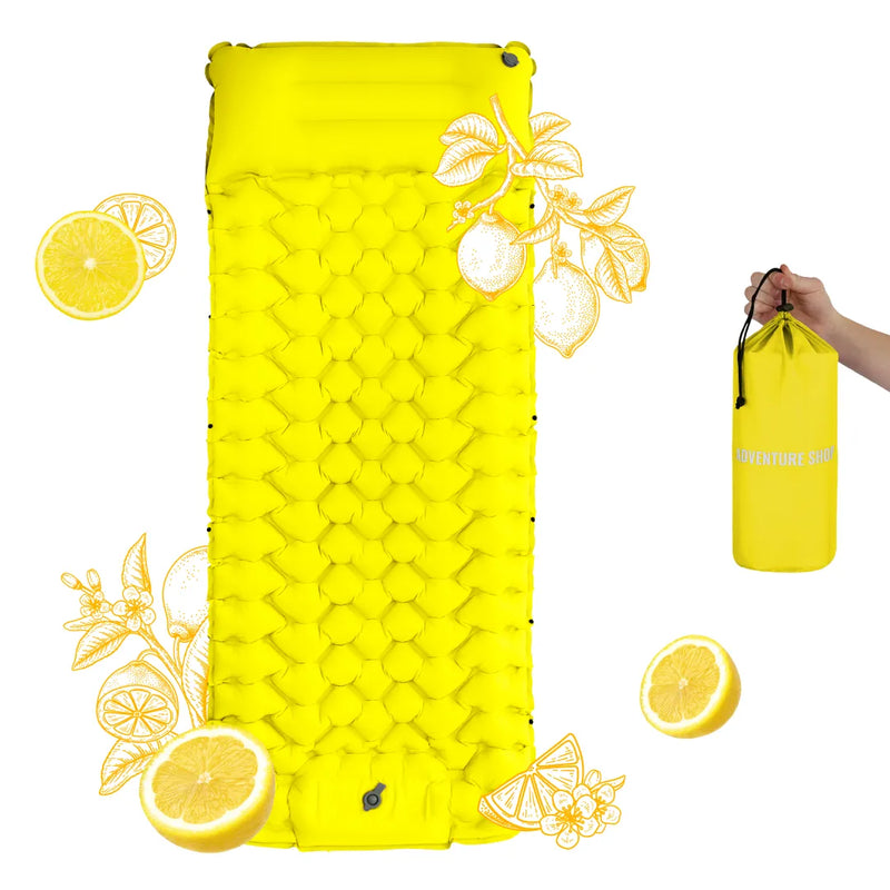 Camping Sleeping Mat Ultralight with Integrated Pump, Inflatable Sleeping Pad for Backpacking, Compact Sleeping Pad 8 cm