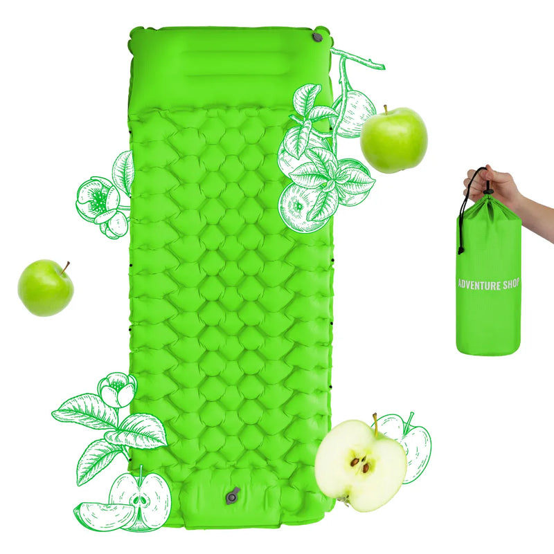 Camping Sleeping Mat Ultralight with Integrated Pump, Inflatable Sleeping Pad for Backpacking, Compact Sleeping Pad 8 cm