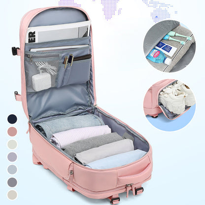 Prêt pour l'aventure | Sac à dos de randonnée pour femme avec port de chargement USB | Design spacieux et imperméable pour les voyages et les activités de plein air