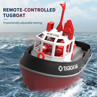 Remorqueur Aventure | Bateau radiocommandé avec deux moteurs et contrôle longue portée | Conception durable pour des jeux aquatiques palpitants