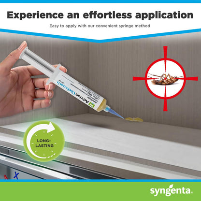 Roach Control Gel Applicator – Precision Syringe Insect Bait with Indoxacarb for Kitchens, Bathrooms & Basements | Indoor Pest Management