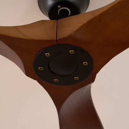 DC Motor Ceiling Fan with Wooden Blades 42 or 52 Inch Diameter Remote Control Indoor Air Circulation for Bedrooms Living Rooms Offices Low N