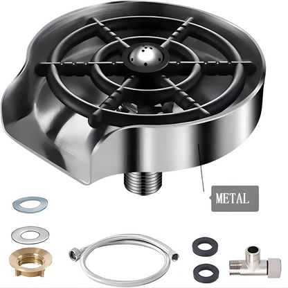 Aero Glass Rinser for Sink - Stainless Steel, High-Pressure Jets