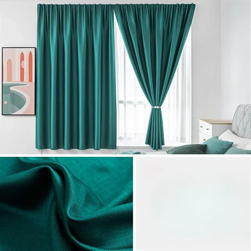 Rideaux occultants écologiques Ortekor pour chambre à coucher avec fixation auto-agrippante | Contrôle de la lumière UPF100 et protection UV