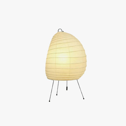 Sculptural Rice Paper Desk Lamp 10 in White Ambient Bedside Light Japandi Style Soft Diffused Glow for Nightstand Living Room Modern Minimal