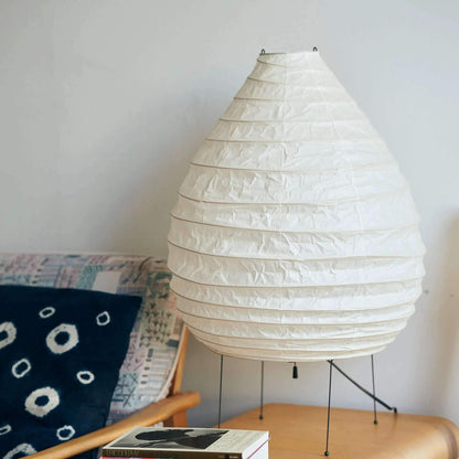 Floor-Standing Paper Shade Light 24 Inches Tall Bedroom Nightstand Illumination Japanese-Inspired Accent Fixture Sculptural Living Room Corn