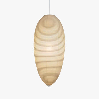 Hanging Ceiling Fixture with Translucent Rice Paper Lampshade 11.4"×19.7" for Dining Room Kitchen Bedroom Ambient Overhead Lighting