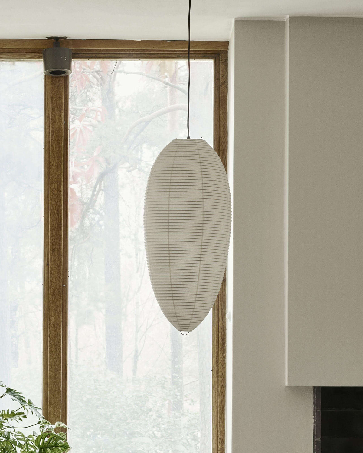 Hanging Ceiling Fixture with Translucent Rice Paper Lampshade 11.4"×19.7" for Dining Room Kitchen Bedroom Ambient Overhead Lighting