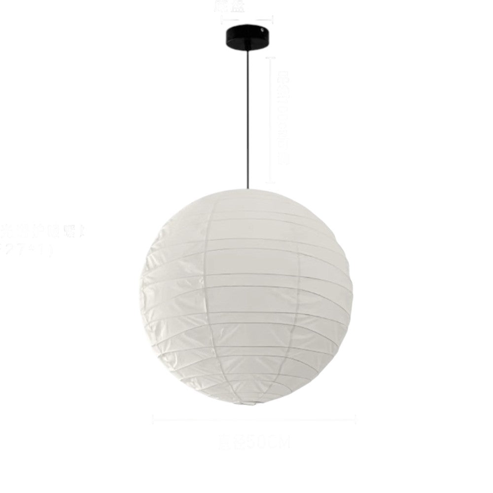 Floating Paper Shade Hanging Light Fixture 22 in White Minimalist Overhead Lamp for Bedroom Dining Room | Soft Ambient Glow Adjustable Drop