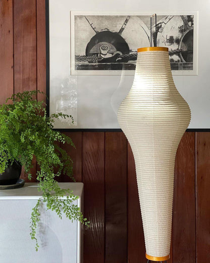Handcrafted Paper Shade Tripod Standing Lamp 20 in White for Living Room Bedroom Reading Nook Accent Light Japandi Minimalist Decor
