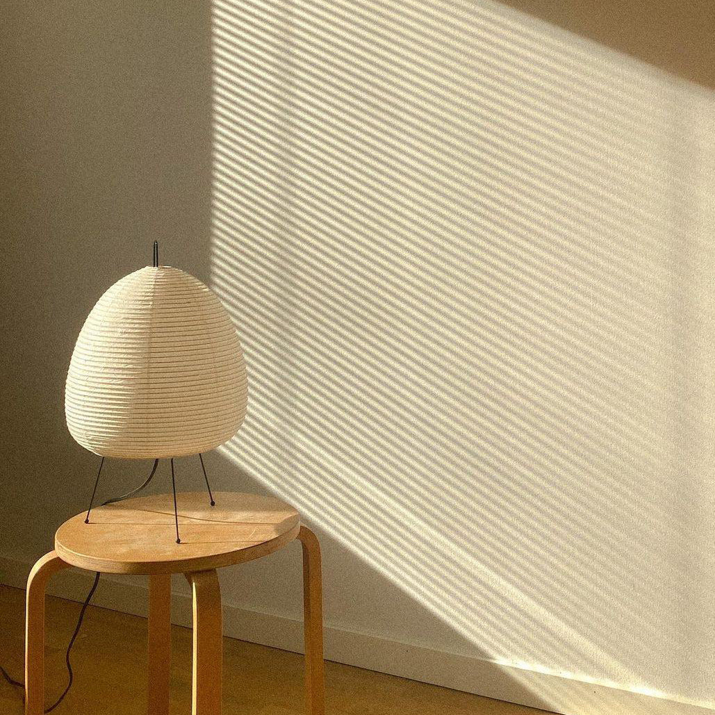 Handcrafted Paper Shade Desk Lamp 17 Inch White Soft Glow Accent Light E26 E27 Base for Bedroom Office Living Room Nightstand Reading Corner