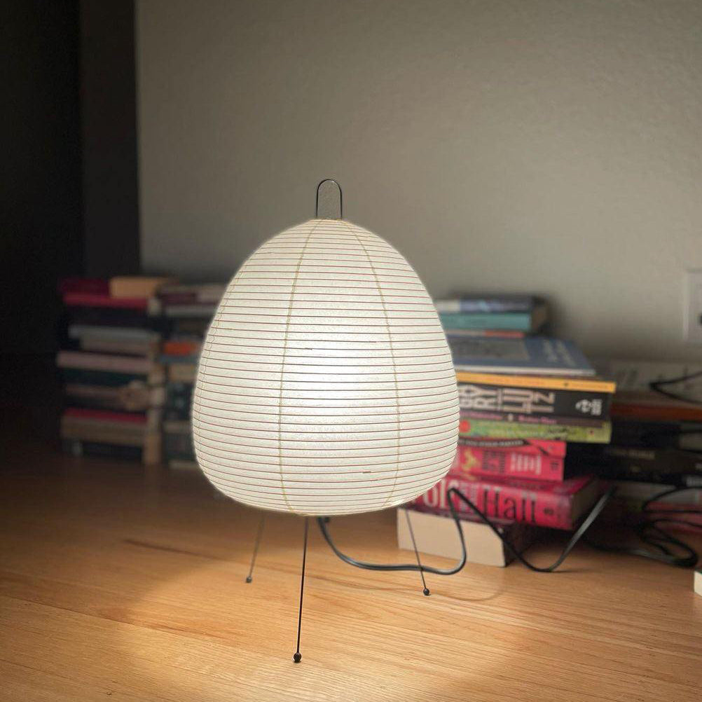 Handcrafted Paper Shade Desk Lamp 17 Inch White Soft Glow Accent Light E26 E27 Base for Bedroom Office Living Room Nightstand Reading Corner