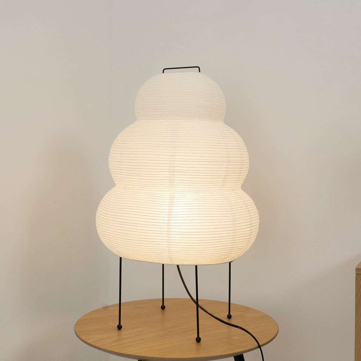 Handcrafted Paper Shade Desk Lamp 17 Inch White Soft Glow Accent Light E26 E27 Base for Bedroom Office Living Room Nightstand Reading Corner