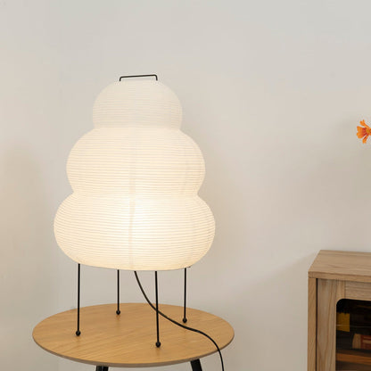 Handcrafted Paper Shade Desk Lamp 17 Inch White Soft Glow Accent Light E26 E27 Base for Bedroom Office Living Room Nightstand Reading Corner