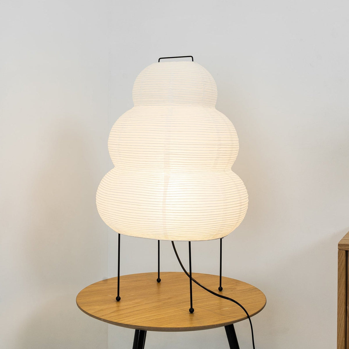 Handcrafted Paper Shade Desk Lamp 17 Inch White Soft Glow Accent Light E26 E27 Base for Bedroom Office Living Room Nightstand Reading Corner