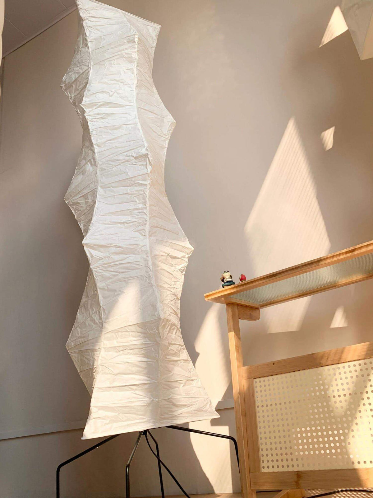 Tall Paper Shade Standing Lamp 73 Inches White Diffused Glow Bedroom Living Room Corner Light E26 Socket