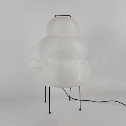Handcrafted Paper Shade Accent Lamp 10 in Wide Warm Glow LED Bedside Nightlight for Bedroom Office Desktop Reading Nook Minimalist Japanese