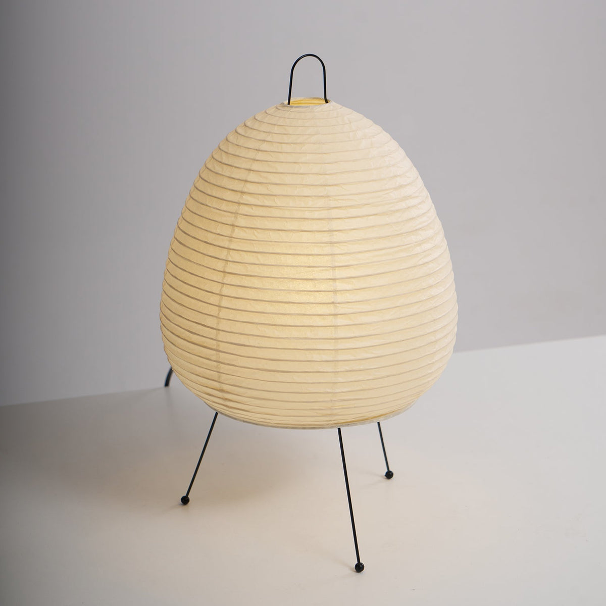Handcrafted Paper Shade Accent Lamp 10 in Wide Warm Glow LED Bedside Nightlight for Bedroom Office Desktop Reading Nook Minimalist Japanese