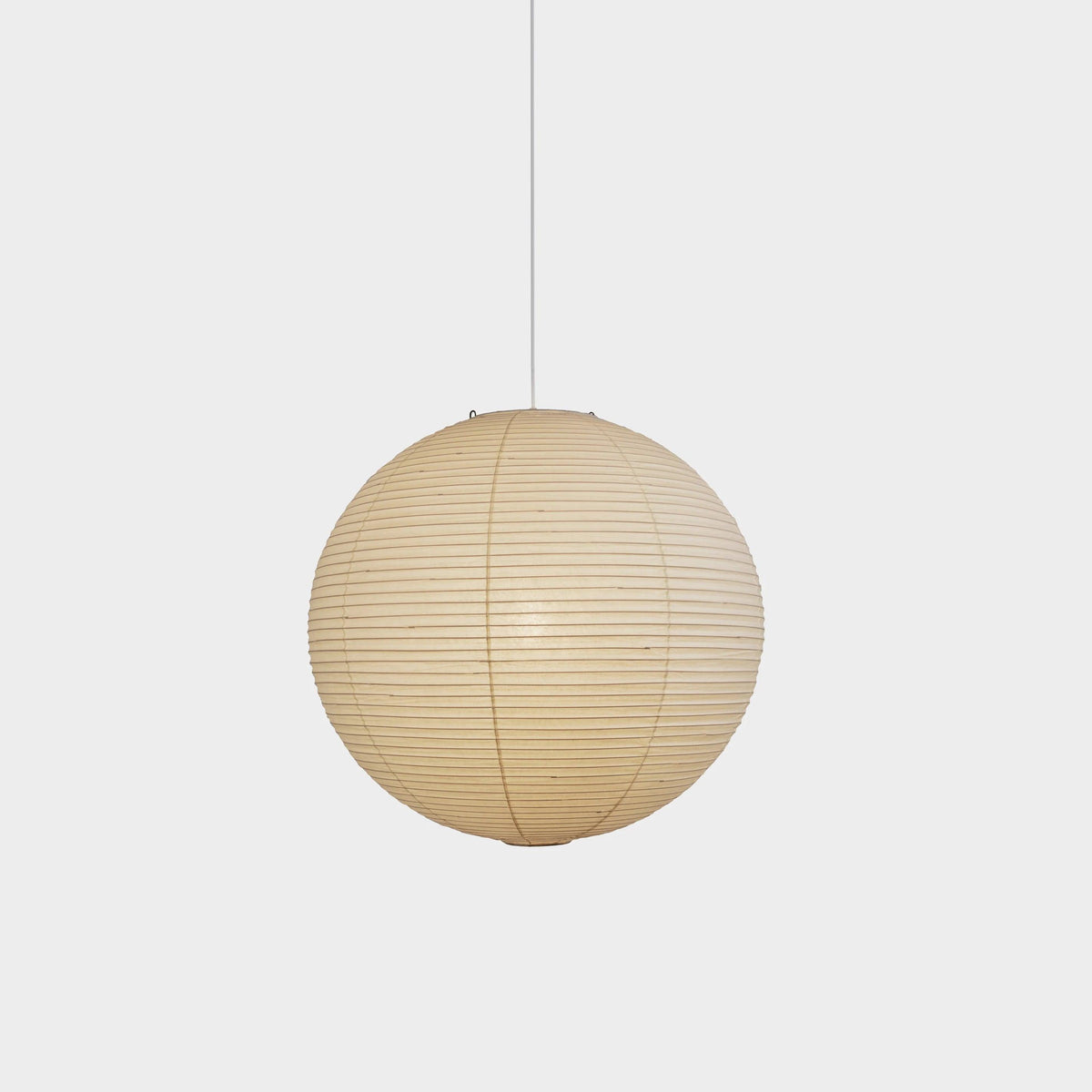 Spherical Wire-Frame Ceiling Fixture with Paper Diffuser for Kitchens & Dining Spaces – Sculptural Overhead Lighting – Adjustable Height Up