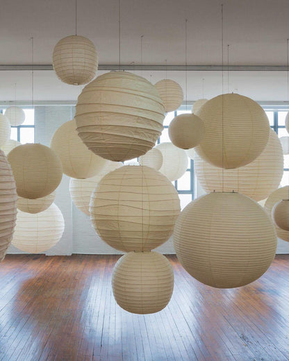 Paper Globe Hanging Light Fixture White Shade Adjustable Wire for Dining Room Living Room Bedroom Overhead Lighting Mid-Century Asian Inspir