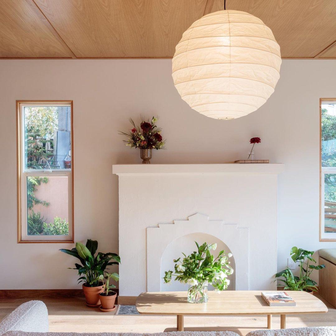 Paper Globe Hanging Light Fixture White Shade Adjustable Wire for Dining Room Living Room Bedroom Overhead Lighting Mid-Century Asian Inspir