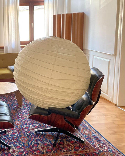 Paper Globe Hanging Light Fixture White Shade Adjustable Wire for Dining Room Living Room Bedroom Overhead Lighting Mid-Century Asian Inspir