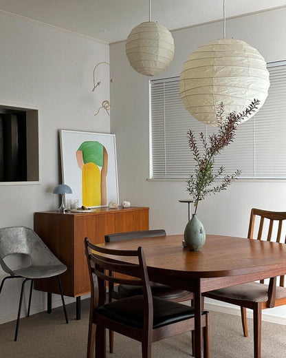 Paper Globe Hanging Light Fixture White Shade Adjustable Wire for Dining Room Living Room Bedroom Overhead Lighting Mid-Century Asian Inspir