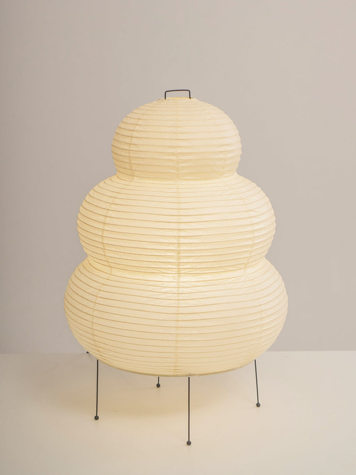 Handcrafted Paper Shade Accent Lamp 10 in Wide Warm Glow LED Bedside Nightlight for Bedroom Office Desktop Reading Nook Minimalist Japanese