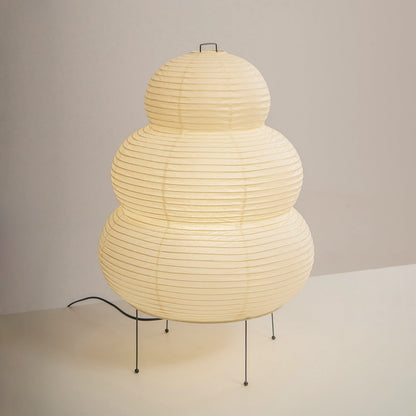 Handcrafted Paper Shade Accent Lamp 10 in Wide Warm Glow LED Bedside Nightlight for Bedroom Office Desktop Reading Nook Minimalist Japanese