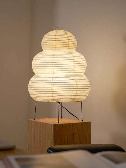 Handcrafted Paper Shade Desk Lamp 17 Inch White Soft Glow Accent Light E26 E27 Base for Bedroom Office Living Room Nightstand Reading Corner