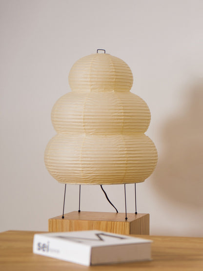 Handcrafted Paper Shade Desk Lamp 17 Inch White Soft Glow Accent Light E26 E27 Base for Bedroom Office Living Room Nightstand Reading Corner