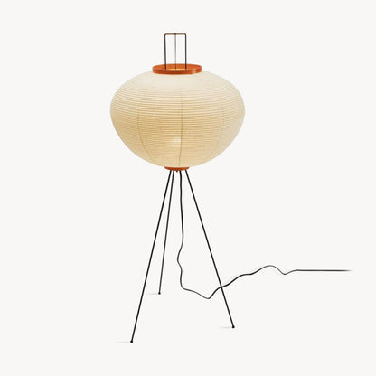 Handcrafted Paper Shade Tripod Standing Lamp 20 in White for Living Room Bedroom Reading Nook Accent Light Japandi Minimalist Decor