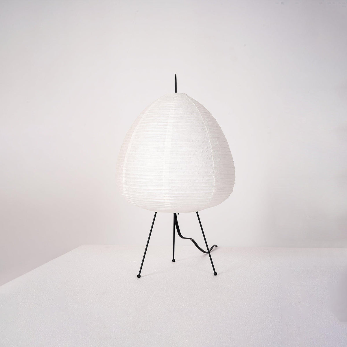 Handcrafted Paper Shade Accent Lamp 10 in Wide Warm Glow LED Bedside Nightlight for Bedroom Office Desktop Reading Nook Minimalist Japanese