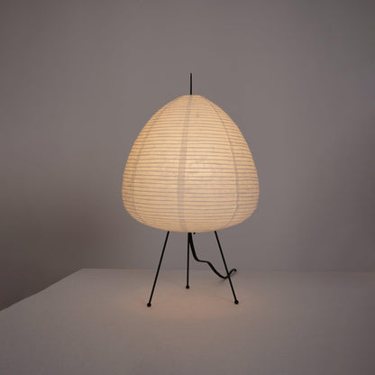 Handcrafted Paper Shade Accent Lamp 10 in Wide Warm Glow LED Bedside Nightlight for Bedroom Office Desktop Reading Nook Minimalist Japanese