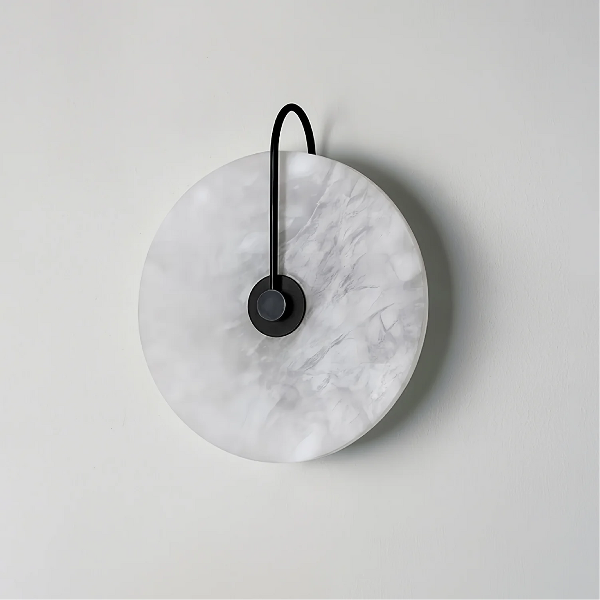Natural Stone Sconce with Integrated LED 6-12 inch Diameter Warm White Light for Bedroom Hallway Living Room Available in Gold or Black Meta