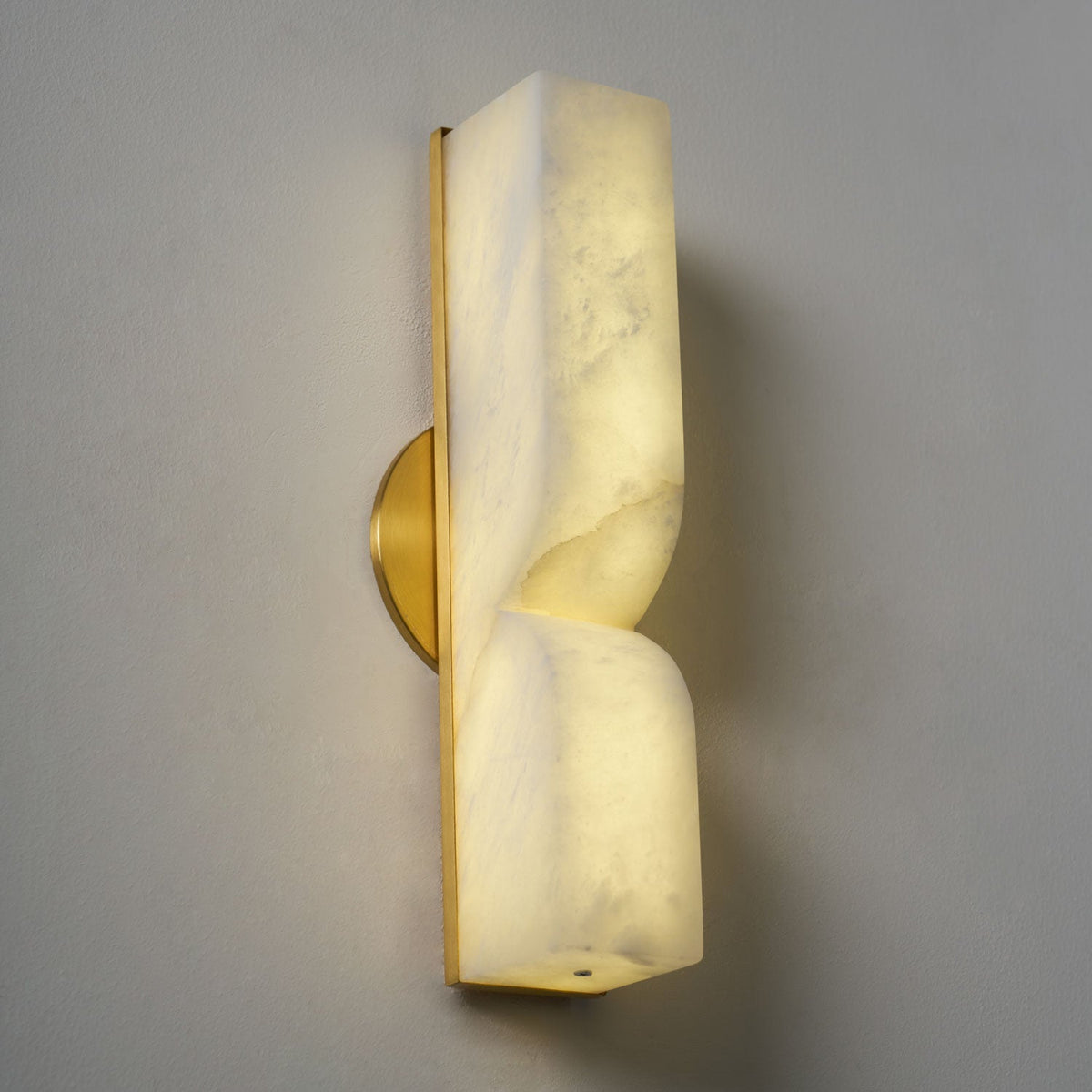 Alabaster LED Wall Light Fixture 14 inches Hardwired Gold Black Finish Adjustable Color Temperature for Bedroom Hallway Living Room Modern A