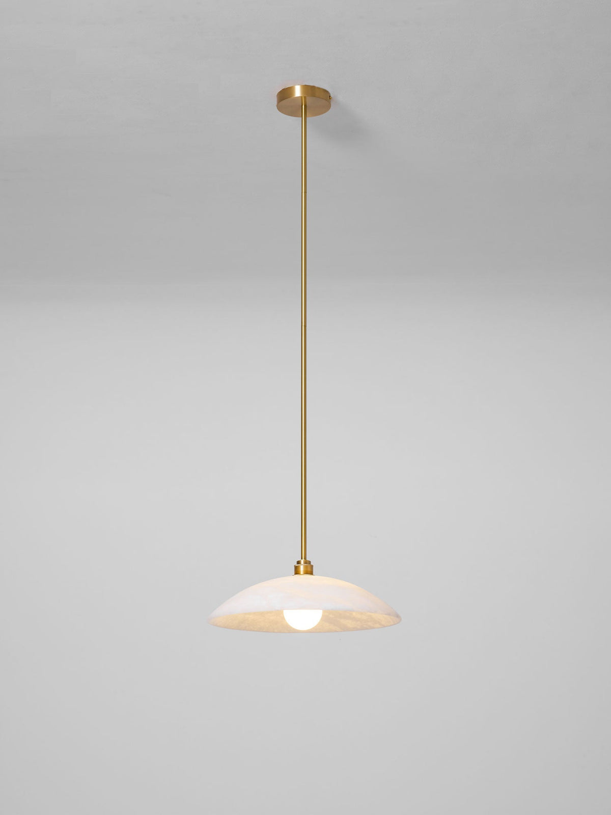 Globe Ceiling Light Fixture White Stone 16-Inch Dome Adjustable Cable Kitchen Island Dining Living Room Suspended Lamp E26 Socket