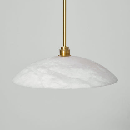 Globe Ceiling Light Fixture White Stone 16-Inch Dome Adjustable Cable Kitchen Island Dining Living Room Suspended Lamp E26 Socket