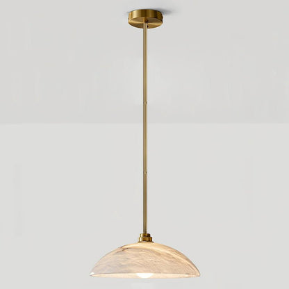 Globe Ceiling Light Fixture White Stone 16-Inch Dome Adjustable Cable Kitchen Island Dining Living Room Suspended Lamp E26 Socket