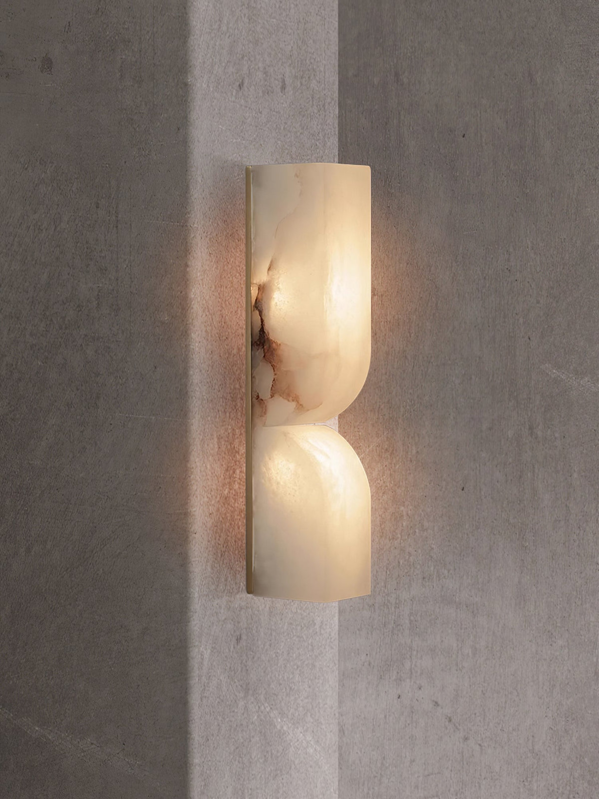 Alabaster LED Wall Light Fixture 14 inches Hardwired Gold Black Finish Adjustable Color Temperature for Bedroom Hallway Living Room Modern A