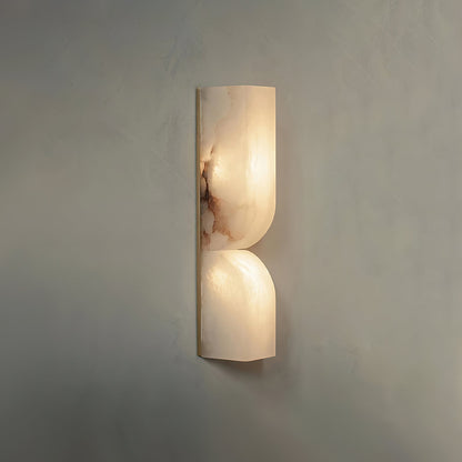 Alabaster LED Wall Light Fixture 14 inches Hardwired Gold Black Finish Adjustable Color Temperature for Bedroom Hallway Living Room Modern A