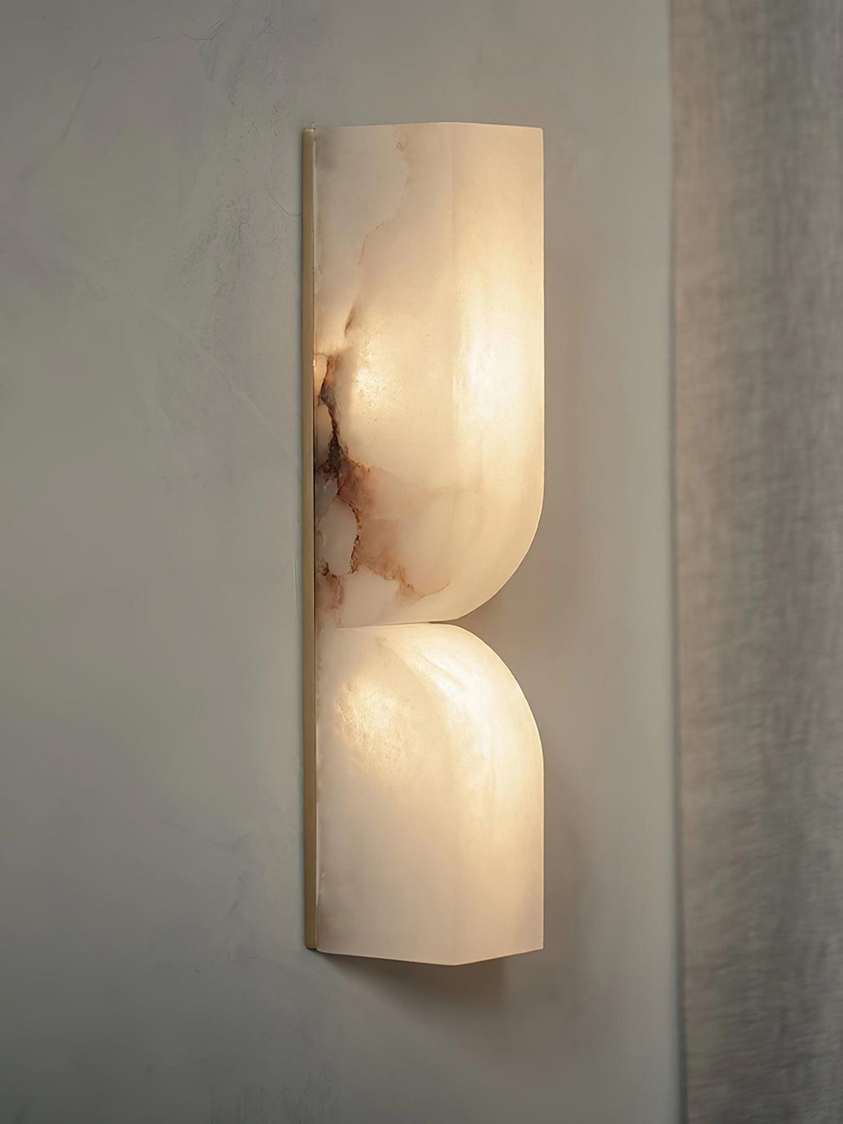 Alabaster LED Wall Light Fixture 14 inches Hardwired Gold Black Finish Adjustable Color Temperature for Bedroom Hallway Living Room Modern A