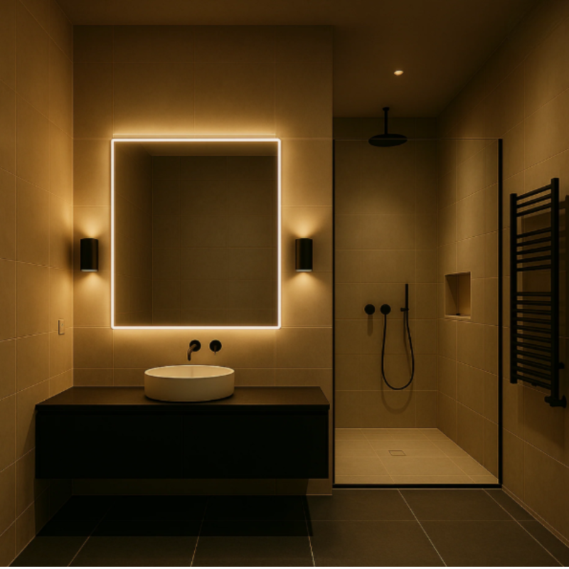 Automatic Sensor Night Light for Bedroom Hallway Black ABS Plug-In Dimmable LED Ambient Lighting 3000K Warm Glow 4.2 Inch Wall Mount