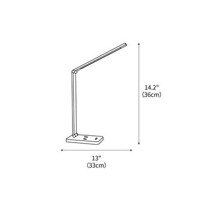 Adjustable LED Task Light 15W with USB Port Aluminum Metal Frame Touch Control 14 in for Home Office Workspace Reading Computer Desk Study D