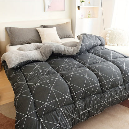 Garniture de couette toutes saisons | Douce alternative au duvet avec motif géométrique | Confort douillet pour dormir toute l'année