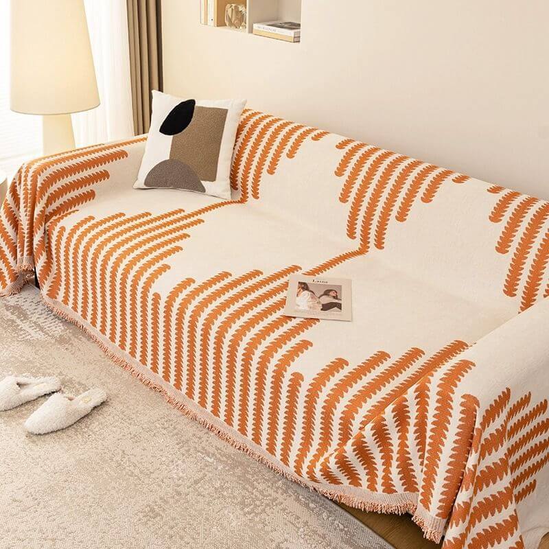 Reversible Chenille Sofa Throw Blanket | Scratch-Resistant Pet-Friendly Furniture Protector | Year-Round Soft Couch Cover for Living Room