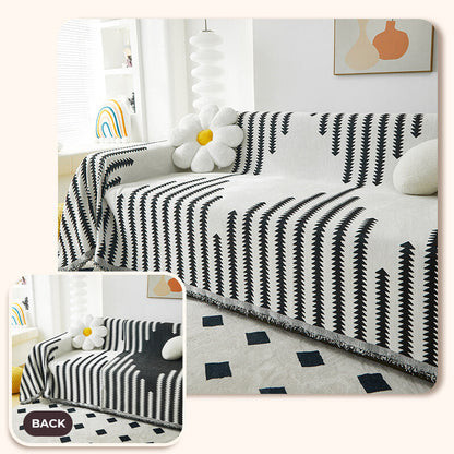 Reversible Chenille Sofa Throw Blanket | Scratch-Resistant Pet-Friendly Furniture Protector | Year-Round Soft Couch Cover for Living Room