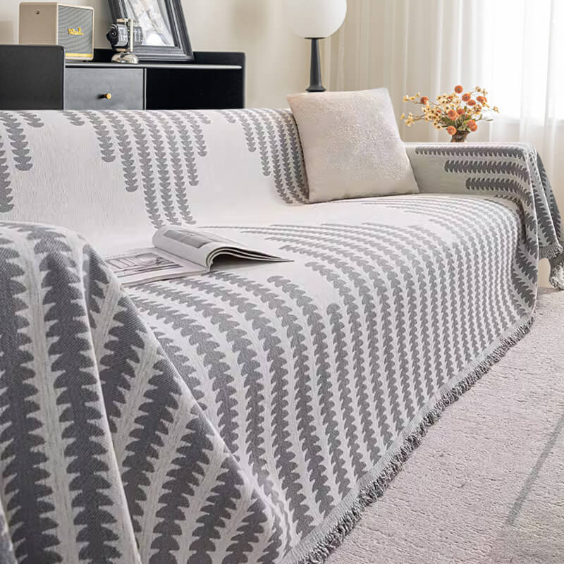 Reversible Chenille Sofa Throw Blanket | Scratch-Resistant Pet-Friendly Furniture Protector | Year-Round Soft Couch Cover for Living Room